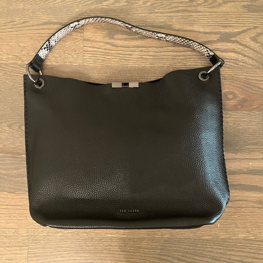 Ted Baker Black Leather Bag with Pouch